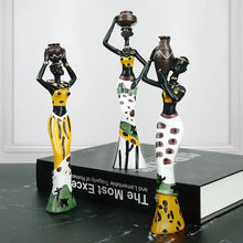 Load image into Gallery viewer, Vilead African Statues Resin Figurines Candle Holder Interior Home Decoration Crafts Ornaments for Living Room Bedroom Table