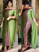 Load image into Gallery viewer, Mr Hunkle Leopard Loose Bodycon Fashion outdoor WomenMaxi  Dress Leisure Patchwork Strapless Sexy Ethnic Style African vestidos