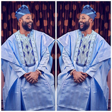 Load image into Gallery viewer, H&amp;D South African Traditional Wear Formal Attire Bazin Riche Dashiki Outfits Shirt Pants Robe Suit No Cap African Men Agbada