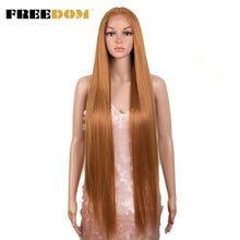 Load image into Gallery viewer, FREEDOM Synthetic Lace Front Wigs For Women Super Long 38Inch Ombre Blonde Highlight Ginger Straight Lace Wigs Cosplay Wigs