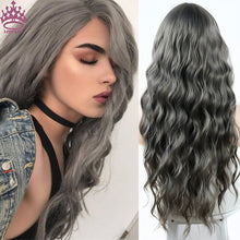 Load image into Gallery viewer, AZQUEEN Synthetic Wig for Women Long Pink Wigs Water Wave Heat Resistant Middle Part Natural Hair Wig Cosplay Wigs