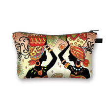 Load image into Gallery viewer, African Woman Print Cosmetic Bag Afro Ladies Makeup Bags Fashion Girls Cosmetic Case Portable Lipstick Storage Bags for Travel