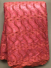 Load image into Gallery viewer, Bestway African Brocade Lace Fabric 5 Yards High Quality Rhinestone Eyelet Embroidery Guinea Perfumed Bazin Riche Lace Fabrics
