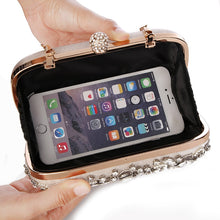 Load image into Gallery viewer, Women's Evening Clutch Bag Party Purse Luxury Wedding Clutch For Bridal Exquisite Crystal Ladies Handbag Apricot Silver Wallet
