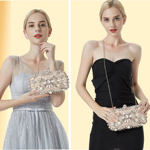 Load image into Gallery viewer, Women's Evening Clutch Bag Party Purse Luxury Wedding Clutch For Bridal Exquisite Crystal Ladies Handbag Apricot Silver Wallet