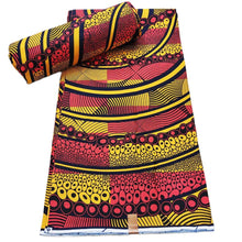 Load image into Gallery viewer, African Ankara fabric 100% cotton Wax Africain real wax Nigerian Print wax Fabric 6Yard for dresses fabric