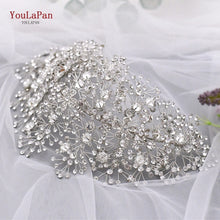 Load image into Gallery viewer, YouLaPan HP240 Golden Bride Hair Accessories Crystal Wedding Hair Jewelry Fascinator for Wedding Rhinestone Wedding Tiara