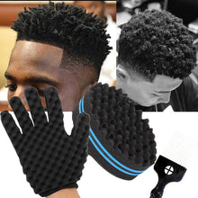 Load image into Gallery viewer, Barber Shop Men Hair Braider Twist Sponge Gloves African Hair Styling Fork Comb Hair Curls Foam For Salon Hairdressing Tools