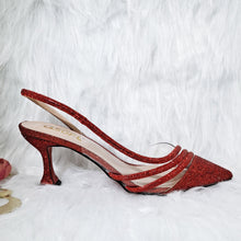 Load image into Gallery viewer, QSGFC Gold Comfortable Streamline Pointed Stiletto Noble Ladies Shoe Matching Lace Bag Wedding And Friend Party Sandals