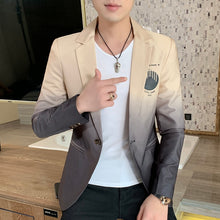Load image into Gallery viewer, Blazer men New Male Gradient suit jacket Masculino Korean Style slim fit Casual Men fashion trend dress jacket