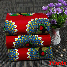 Load image into Gallery viewer, Chzimade Peacock Flower Prints Real Wax Fabric Ankara African Cotton Batik Fabric For Women Dress Diy Making Crafts
