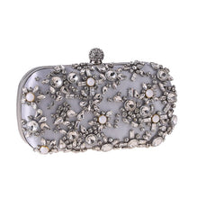 Load image into Gallery viewer, Women's Evening Clutch Bag Party Purse Luxury Wedding Clutch For Bridal Exquisite Crystal Ladies Handbag Apricot Silver Wallet
