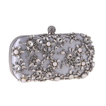 Load image into Gallery viewer, Women's Evening Clutch Bag Party Purse Luxury Wedding Clutch For Bridal Exquisite Crystal Ladies Handbag Apricot Silver Wallet