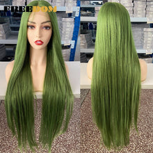 Load image into Gallery viewer, FREEDOM Synthetic Lace Front Wigs For Women Super Long 38Inch Ombre Blonde Highlight Ginger Straight Lace Wigs Cosplay Wigs