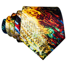 Load image into Gallery viewer, Men Tie Necktie Gravat Handkerchief Cufflinks Set Silk Ties Print Suit Party Business for Men Fashion Paisley Novelty Adult Gold