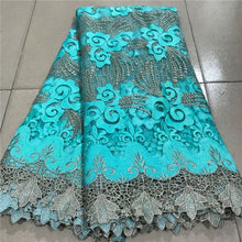 Load image into Gallery viewer, White French Sequin Tulle Lace Fabric 2021 Blue Hot Sale Nigerian Mesh Lace Fabric 5Yards African Lace Fabric For Wedding Party