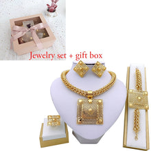 Load image into Gallery viewer, Liffly Dubai Gold Jewelry Sets for Women Big Necklace African Beads Jewelry Set Nigerian Bridal Wedding Costume Jewelry
