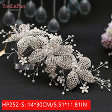 Load image into Gallery viewer, YouLaPan HP240 Golden Bride Hair Accessories Crystal Wedding Hair Jewelry Fascinator for Wedding Rhinestone Wedding Tiara