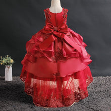 Load image into Gallery viewer, Gray Flower Girl Dresses for Weddings It's Yiiya B086 Square Collar Appliques Princess Ball Gowns Big Bow Communion Dress