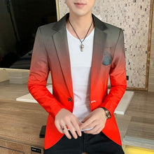 Load image into Gallery viewer, Blazer men New Male Gradient suit jacket Masculino Korean Style slim fit Casual Men fashion trend dress jacket
