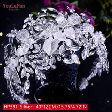 Load image into Gallery viewer, YouLaPan HP240 Golden Bride Hair Accessories Crystal Wedding Hair Jewelry Fascinator for Wedding Rhinestone Wedding Tiara