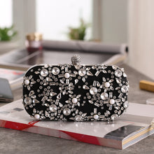 Load image into Gallery viewer, Women's Evening Clutch Bag Party Purse Luxury Wedding Clutch For Bridal Exquisite Crystal Ladies Handbag Apricot Silver Wallet