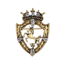 Load image into Gallery viewer, Retro Lion Shield Crown Animal Brooches Fashion Men's Suit Shirt Collar Needle Badge Lapel Pins Jewelry Men Clothing Accessories