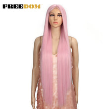 Load image into Gallery viewer, FREEDOM Synthetic Lace Front Wigs For Women Super Long 38Inch Ombre Blonde Highlight Ginger Straight Lace Wigs Cosplay Wigs