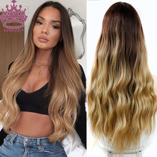 Load image into Gallery viewer, AZQUEEN Synthetic Wig for Women Long Pink Wigs Water Wave Heat Resistant Middle Part Natural Hair Wig Cosplay Wigs