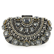Load image into Gallery viewer, Women's Evening Clutch Bag Party Purse Luxury Wedding Clutch For Bridal Exquisite Crystal Ladies Handbag Apricot Silver Wallet