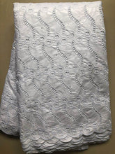 Load image into Gallery viewer, Bestway African Brocade Lace Fabric 5 Yards High Quality Rhinestone Eyelet Embroidery Guinea Perfumed Bazin Riche Lace Fabrics