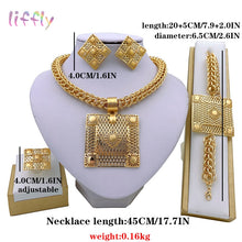 Load image into Gallery viewer, Liffly Dubai Gold Jewelry Sets for Women Big Necklace African Beads Jewelry Set Nigerian Bridal Wedding Costume Jewelry