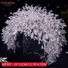 Load image into Gallery viewer, YouLaPan HP240 Golden Bride Hair Accessories Crystal Wedding Hair Jewelry Fascinator for Wedding Rhinestone Wedding Tiara
