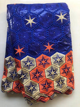 Load image into Gallery viewer, Bestway African Brocade Lace Fabric 5 Yards High Quality Rhinestone Eyelet Embroidery Guinea Perfumed Bazin Riche Lace Fabrics