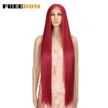 Load image into Gallery viewer, FREEDOM Synthetic Lace Front Wigs For Women Super Long 38Inch Ombre Blonde Highlight Ginger Straight Lace Wigs Cosplay Wigs