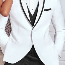 Load image into Gallery viewer, White and Black Wedding Tuxedo for Groom 3 Piece Slim Fit Men Suits Male Fashion Costume Jacket with Pants Vest New Arrival