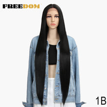 Load image into Gallery viewer, FREEDOM Synthetic Lace Front Wigs For Women Super Long 38Inch Ombre Blonde Highlight Ginger Straight Lace Wigs Cosplay Wigs