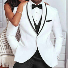 Load image into Gallery viewer, White and Black Wedding Tuxedo for Groom 3 Piece Slim Fit Men Suits Male Fashion Costume Jacket with Pants Vest New Arrival