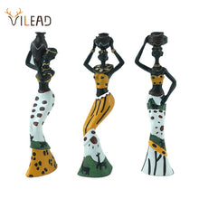 Load image into Gallery viewer, Vilead African Statues Resin Figurines Candle Holder Interior Home Decoration Crafts Ornaments for Living Room Bedroom Table