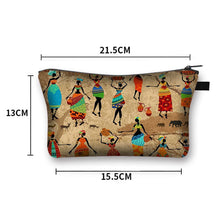 Load image into Gallery viewer, African Woman Print Cosmetic Bag Afro Ladies Makeup Bags Fashion Girls Cosmetic Case Portable Lipstick Storage Bags for Travel