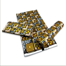 Load image into Gallery viewer, 2022 Cheapest Price Best Quality African Fashion Golden Wax Fabrics Nigerian Golden Ankara Printed Wax Materials 6 Yards/pcs