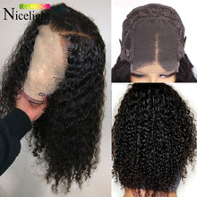 Load image into Gallery viewer, Water Wave 4x4 Frontal Wigs Pre-Plucked Hairline Peruvian Remy Hair HD Lace Closure Wigs For Black Women Curly Human Hair Wigs