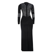 Load image into Gallery viewer, African Maxi Dresses For Women 2020 Black African Long Dress Sequins O-Neck Long Sleeves Daily Dress Evening Dress Party Dress