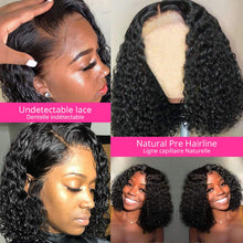 Load image into Gallery viewer, Nicelight Brazilian Water Wave Lace Front Wigs Remy Pre-Plucked Curly Lace Frontal Wigs Human Hair Wet And Wavy Short Bob Wigs