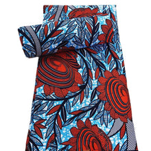 Load image into Gallery viewer, African Ankara fabric 100% cotton Wax Africain real wax Nigerian Print wax Fabric 6Yard for dresses fabric