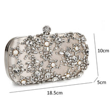 Load image into Gallery viewer, Women's Evening Clutch Bag Party Purse Luxury Wedding Clutch For Bridal Exquisite Crystal Ladies Handbag Apricot Silver Wallet