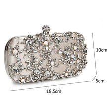 Load image into Gallery viewer, Women's Evening Clutch Bag Party Purse Luxury Wedding Clutch For Bridal Exquisite Crystal Ladies Handbag Apricot Silver Wallet