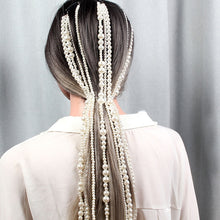 Load image into Gallery viewer, Simulated Pearl Long Tassel/Chain Bridal Wedding Hair Accessories Hair Clip Women Party Wedding Accessories Hair Jewelry
