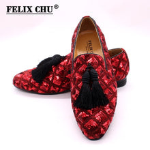 Load image into Gallery viewer, Mens Tassel Loafers Sequin Casual Shoes British Style Gentleman Wedding Dress Shoes Breathable Party Dinner Formal Shoes for Men