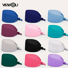 Load image into Gallery viewer, Solid color scrubs caps Pet Grooming Agency Work Scrubs Beauty Work Hats Lab nursing scrubs cap gorro enfermera womens and men
